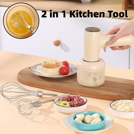 USB Rechargeable 2 In 1 Electric Garlic Chopper